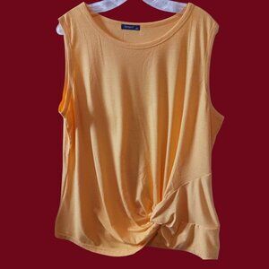 Sampeel Womens Sleeveless Yellow Twist Front Tank Top Size XXlarge